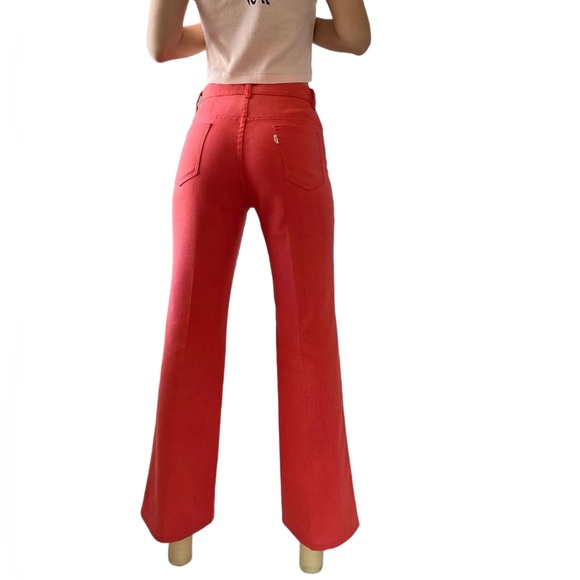 Vintage Levis for Gals Sta-Prest Big E White Tab RARE Retro 60s 70s Flared Pants - Picture 4 of 16